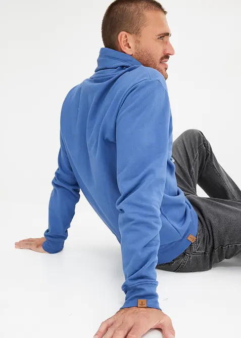 Sweater met sjaalkraag van biologisch katoen, bonprix