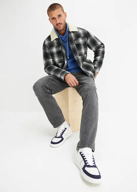 Sweater met sjaalkraag van biologisch katoen, bonprix