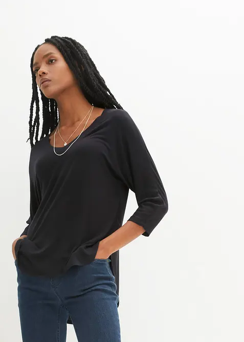 Shirt in een mix van viscose en elastan, bonprix