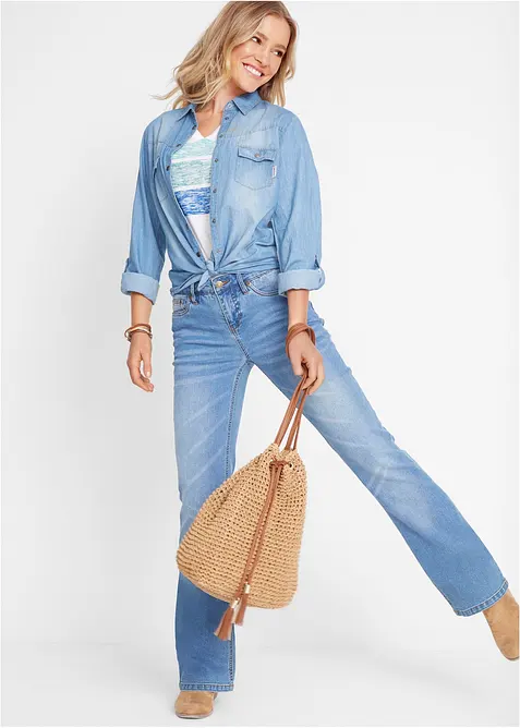 Comfort stretch jeans, bootcut, mid waist, bonprix