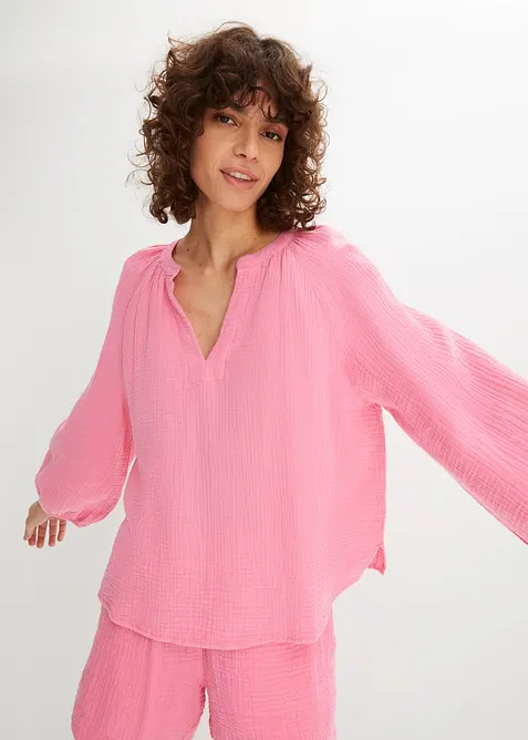 Oversized blouse van mousseline, bonprix