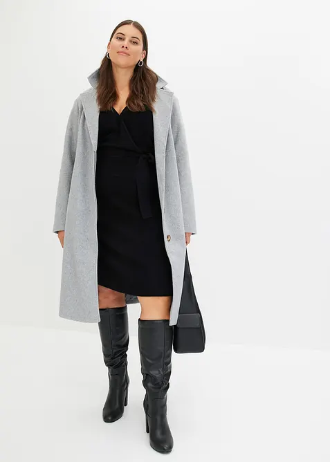 Gebreide jurk met V-hals, bonprix