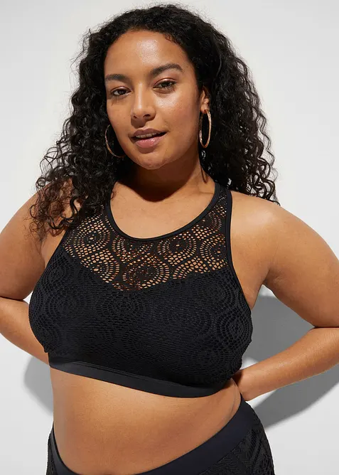 Bralette bikinitop met kant, bonprix
