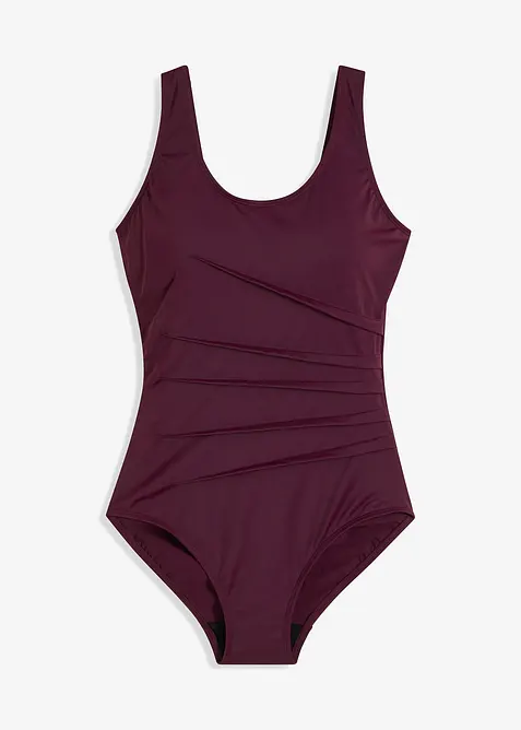 Corrigerend badpak met sierplooitjes, licht corrigerend, bonprix