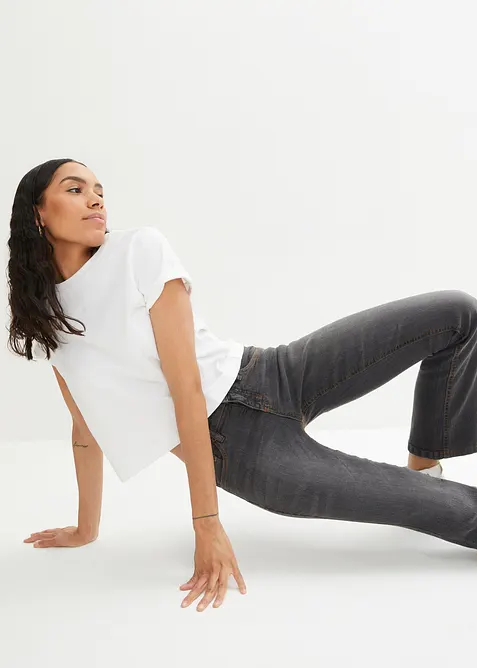 Bootcut stretch jeans, mid waist, bonprix