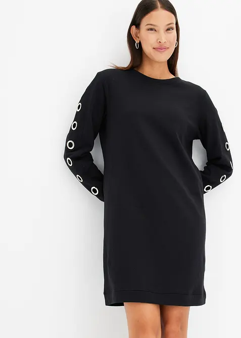 Sweatjurk met eyelets, bonprix