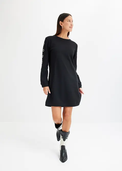 Sweatjurk met eyelets, bonprix