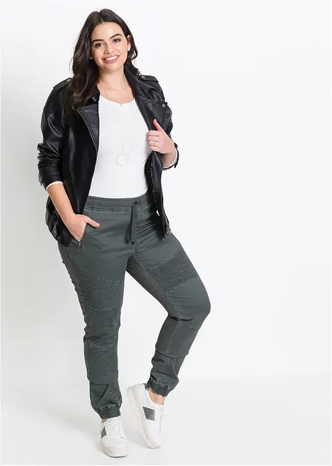 Broek met biker details, bonprix