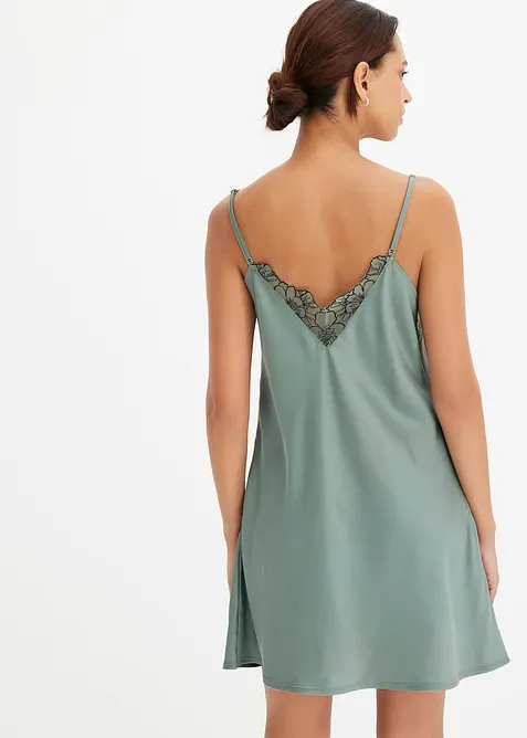 Satijnen neglig&eacute; met borduursel, bonprix