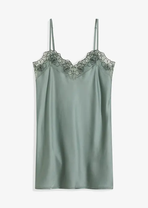 Satijnen neglig&eacute; met borduursel, bonprix