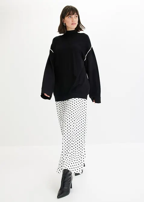 Boxy trui met siersteek van viscosemix, bonprix