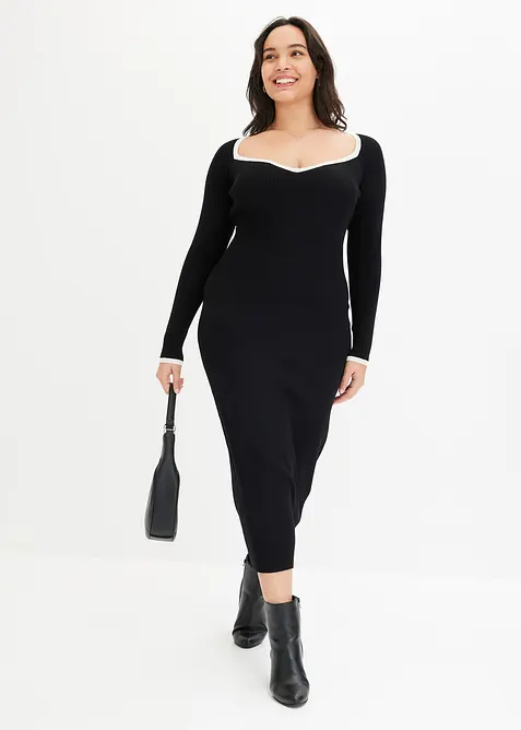 Gebreide jurk, accentuerend, bonprix