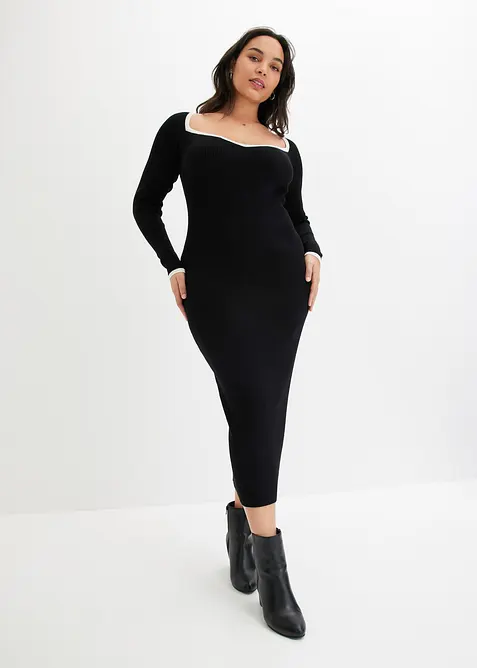 Gebreide jurk, accentuerend, bonprix