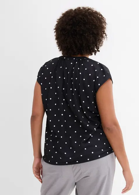 Henley shirt in een viscosemix met korte mouwen, bonprix