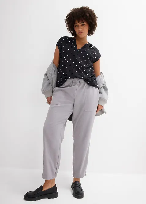 Henley shirt in een viscosemix met korte mouwen, bonprix