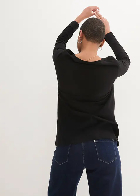 Shirt met knoopsluiting van biologisch katoen, bonprix