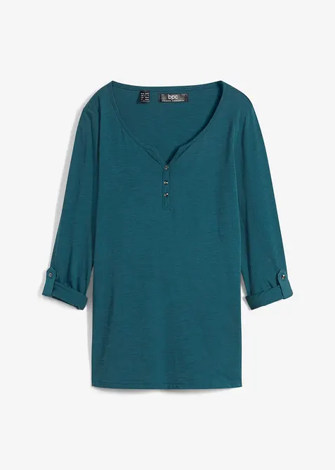 Shirt met knoopsluiting van biologisch katoen, bonprix