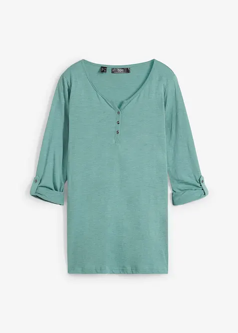 Shirt met knoopsluiting van biologisch katoen, bonprix