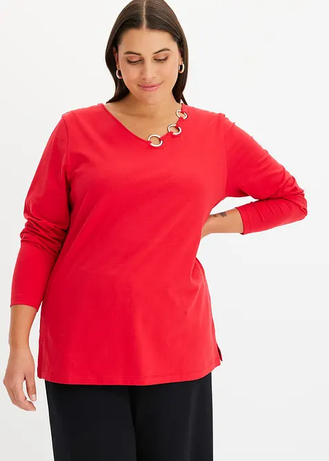 Longsleeve met eyelets, bonprix