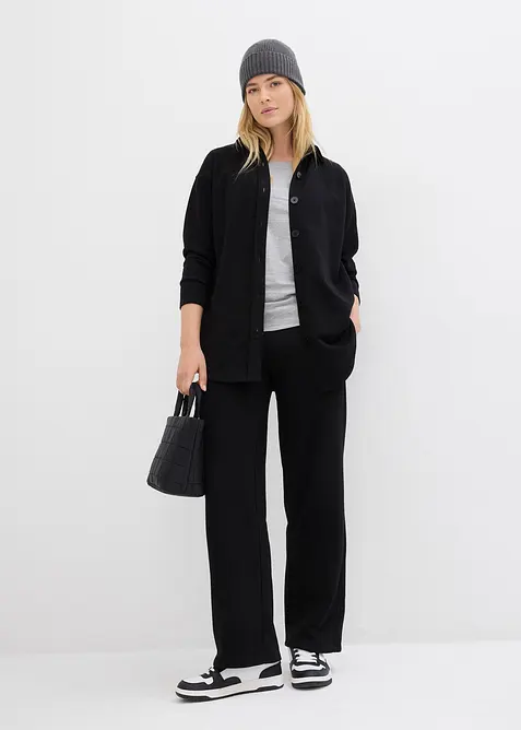 Lang sweatvest met zakken, bonprix