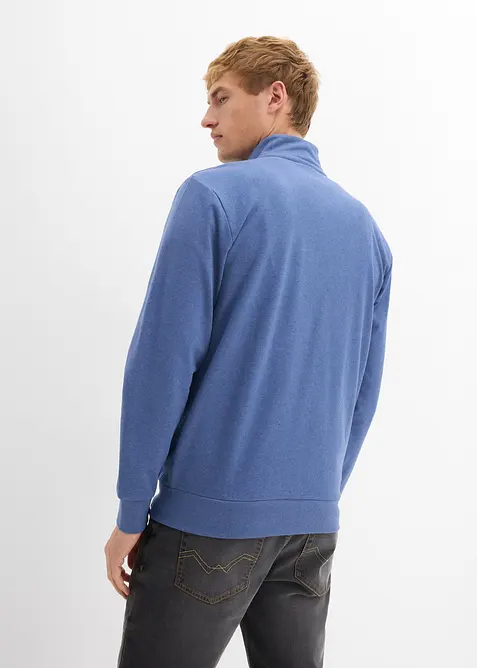 Sweatvest met opstaande kraag en imitatieleren details, bonprix