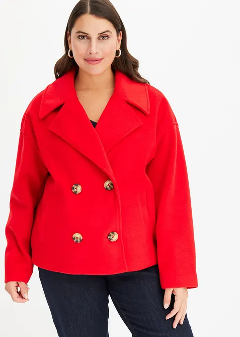 Korte jas in wollen look, bonprix