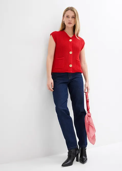 Gebreid vest met zakken, bonprix