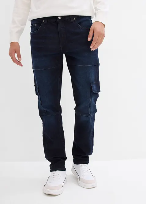Slim fit cargo stretch jeans, straight, bonprix