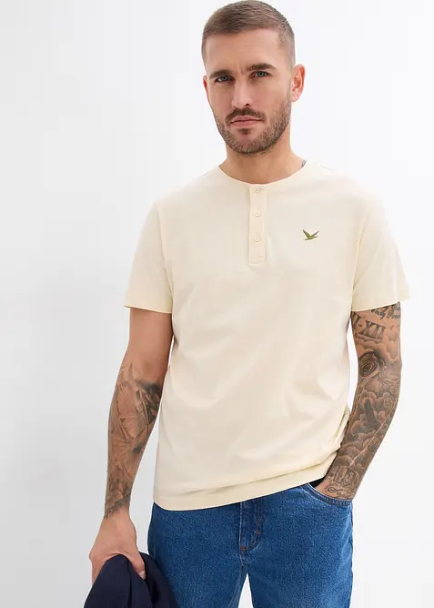 Henley shirt van biologisch katoen (set van 3), bonprix