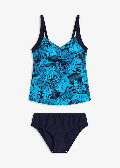 Tankini met gerecycled polyamide (2-dlg. set) met plooitjes, bonprix