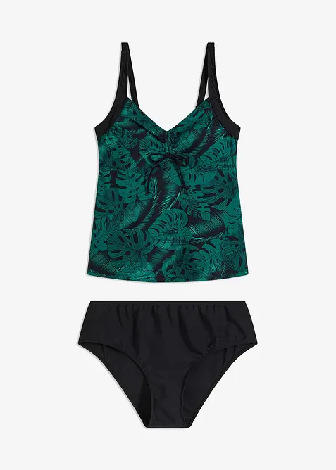 Tankini met gerecycled polyamide (2-dlg. set) met plooitjes, bonprix