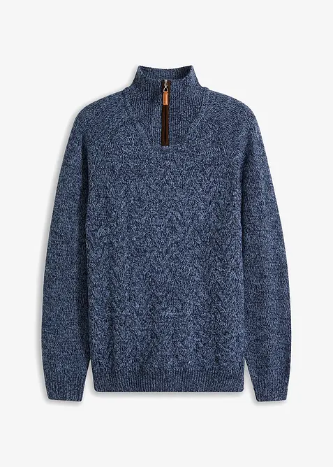 Schipperstrui met kabelpatroon en wol, bonprix