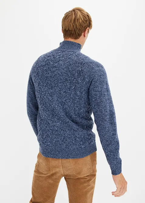 Schipperstrui met kabelpatroon en wol, bonprix