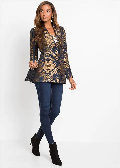 Blazer van glanzend jacquard, bonprix