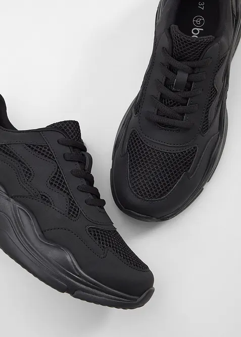 Chunky sneakers met mesh inzet, bonprix