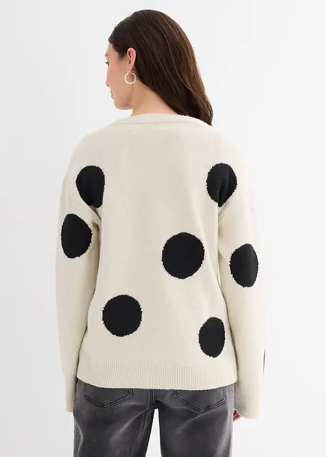 Oversized trui met stippen, bonprix