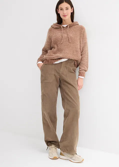 Korte katoenen parka met opstaande kraag, getailleerd, bonprix