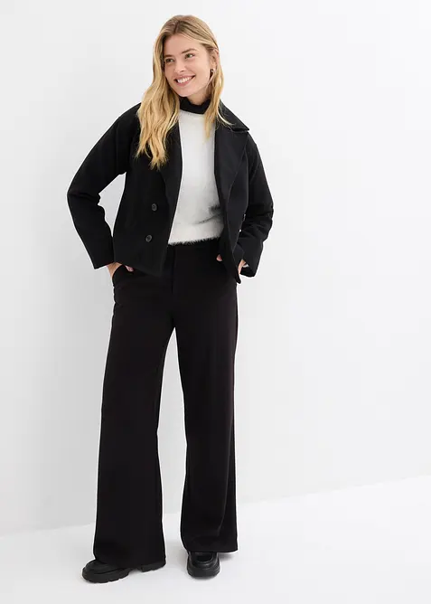 Wijde bandplooibroek met hoge tailleband, bonprix