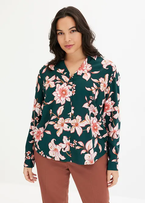 Soepelvallende, gedessineerde blouse, bonprix