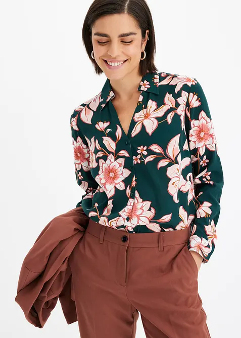 Soepelvallende, gedessineerde blouse, bonprix