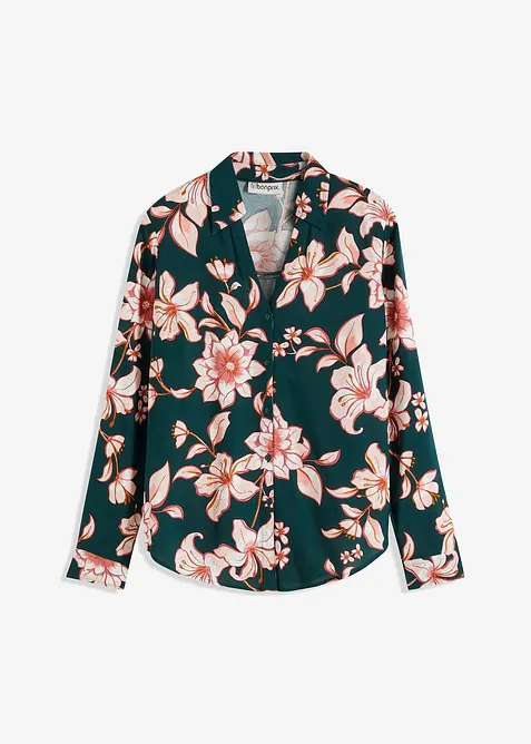 Soepelvallende, gedessineerde blouse, bonprix