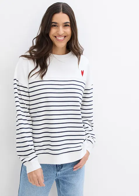 Oversized sweater in een katoenmix, bonprix