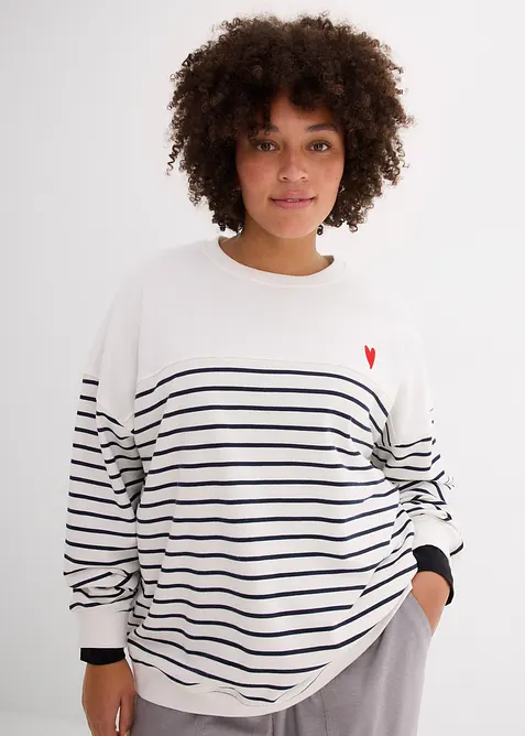 Oversized sweater in een katoenmix, bonprix
