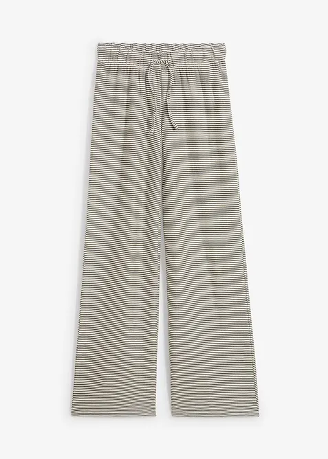Gestreepte jersey broek in een katoenmix, bonprix