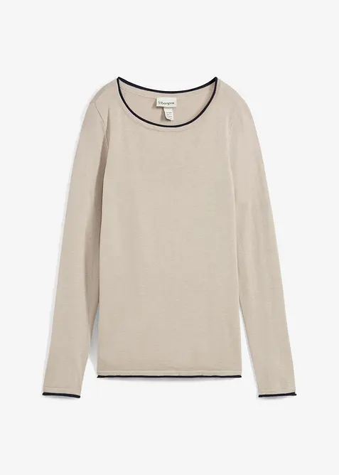 Fijn gebreide trui van katoenmix, bonprix