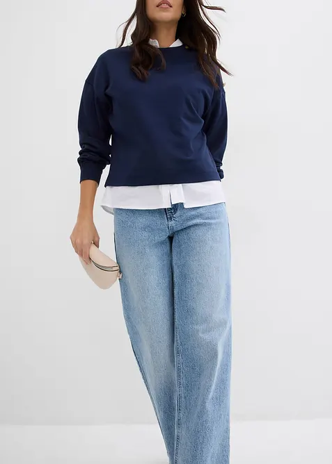 Wide leg jeans, high waist, full length, bonprix