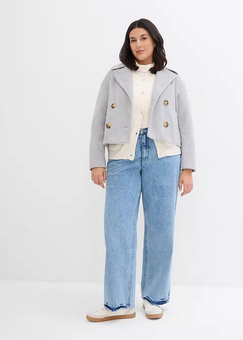 Korte jas in wollen look, bonprix