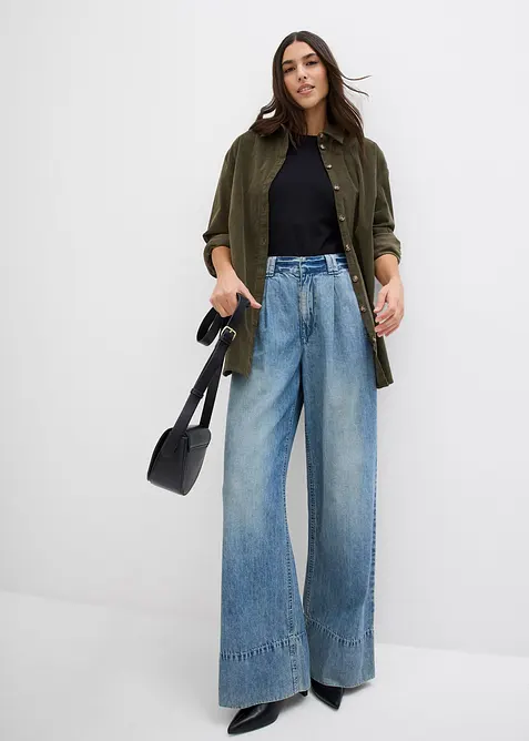 Wide leg jeans high waist, bonprix