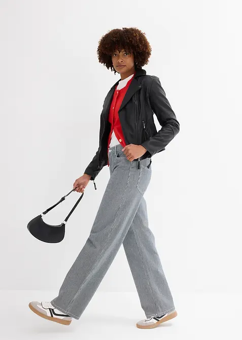 Straight jeans, high waist, gestreept, bonprix