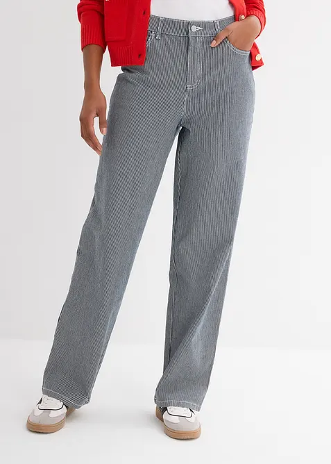 Straight jeans, high waist, gestreept, bonprix
